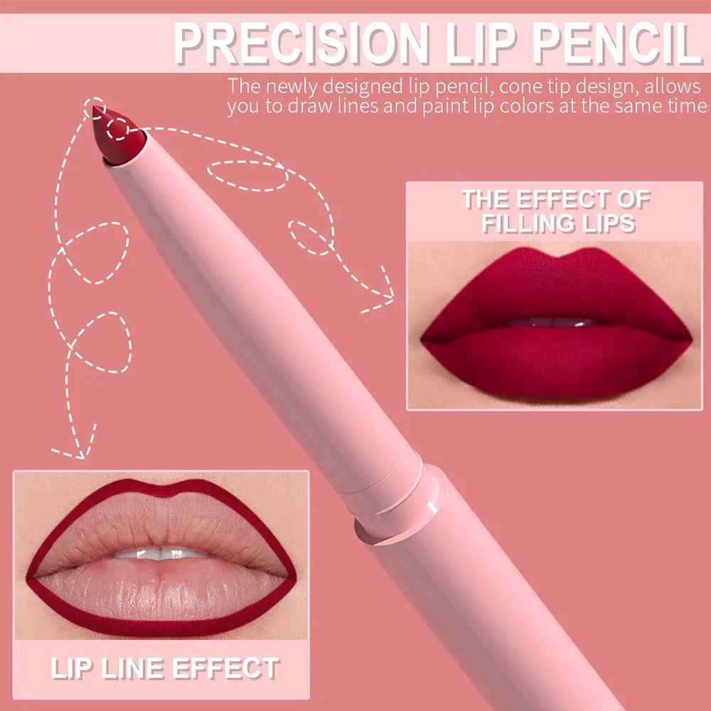 Lip Liner Pen Set Long-Lasting, Waterproof Lip Gloss Set Makeup