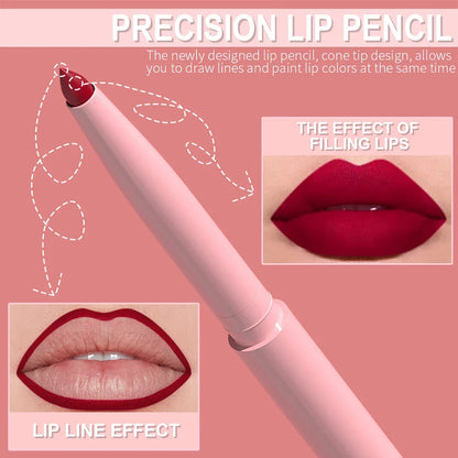 Lip Liner Pen Set Long-Lasting, Waterproof Lip Gloss Set Makeup