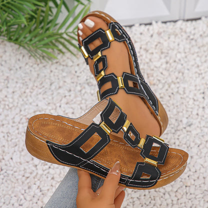 Large Size Roman Open Toe Slippers