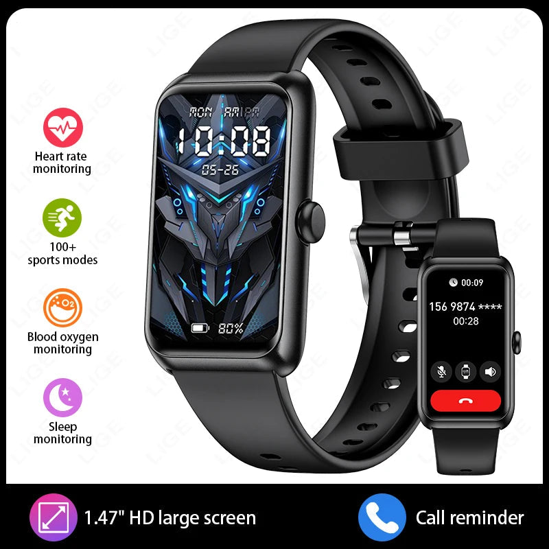 Fitness Tracker Watches with Heart Rate Monitor Sleep Tracker IP68 Waterproof Pedometer 1.47" Smart Watch