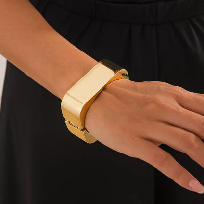 Punk Square Wide Cuff Bangles Hip Hop Vintage Geometric Bracelet