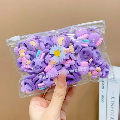 10/20Pcs/Set Cute Cartoon Rubber Elastic Hair Bands