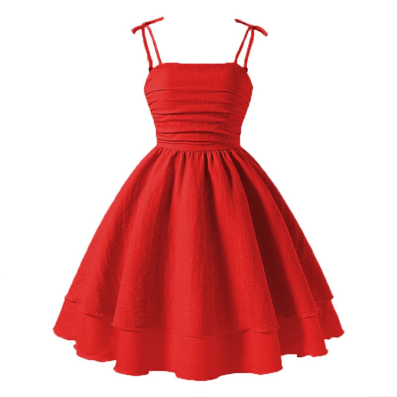 Pink Tiered Sling Princess Sweet Style Tween Girls Dress