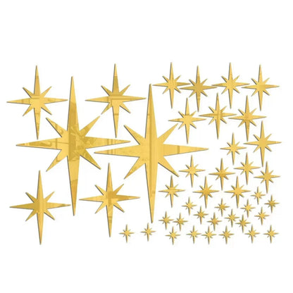20/42pcs Acrylic Star Mirror Wall Stickers