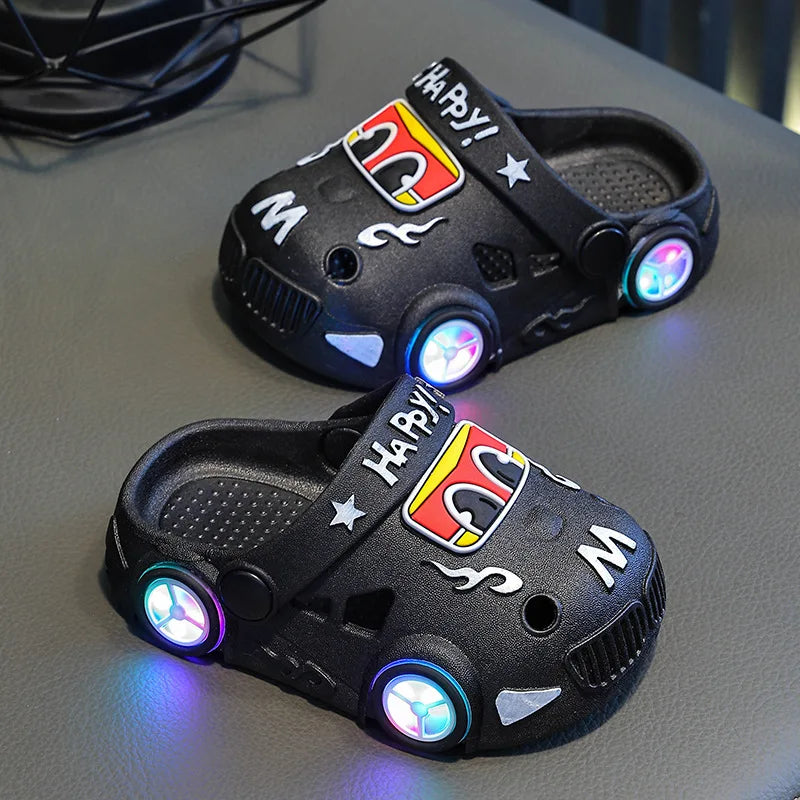 Car Shaped Wheels Will Light Up Soft Bottom Slippers