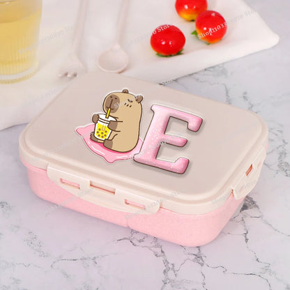 Capybara Pink Lunch Box Kawaii Portable Bento Box