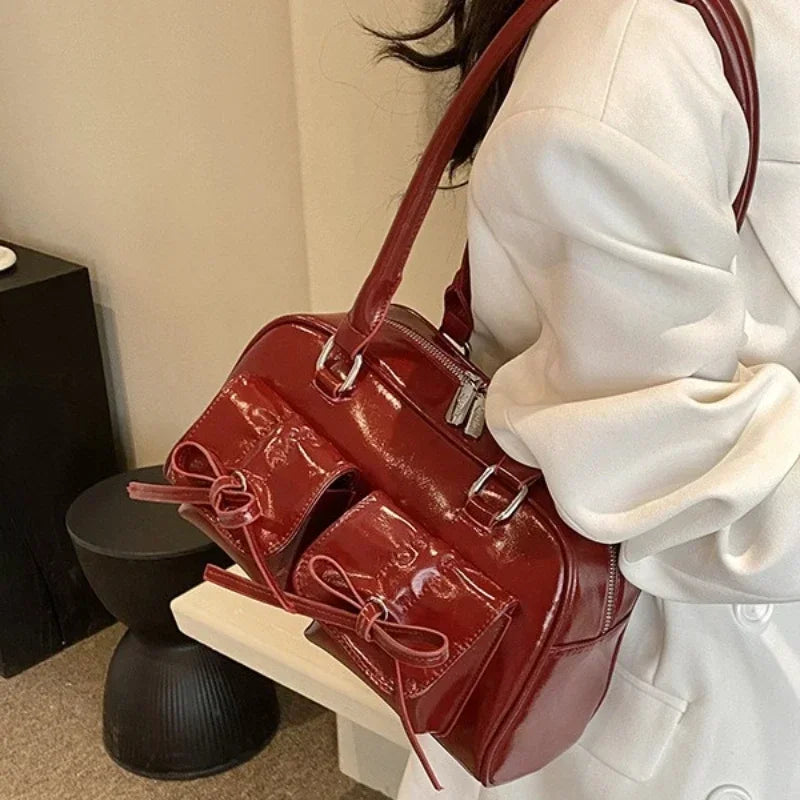 DANA Tote Pu Leather Bag Burgundy