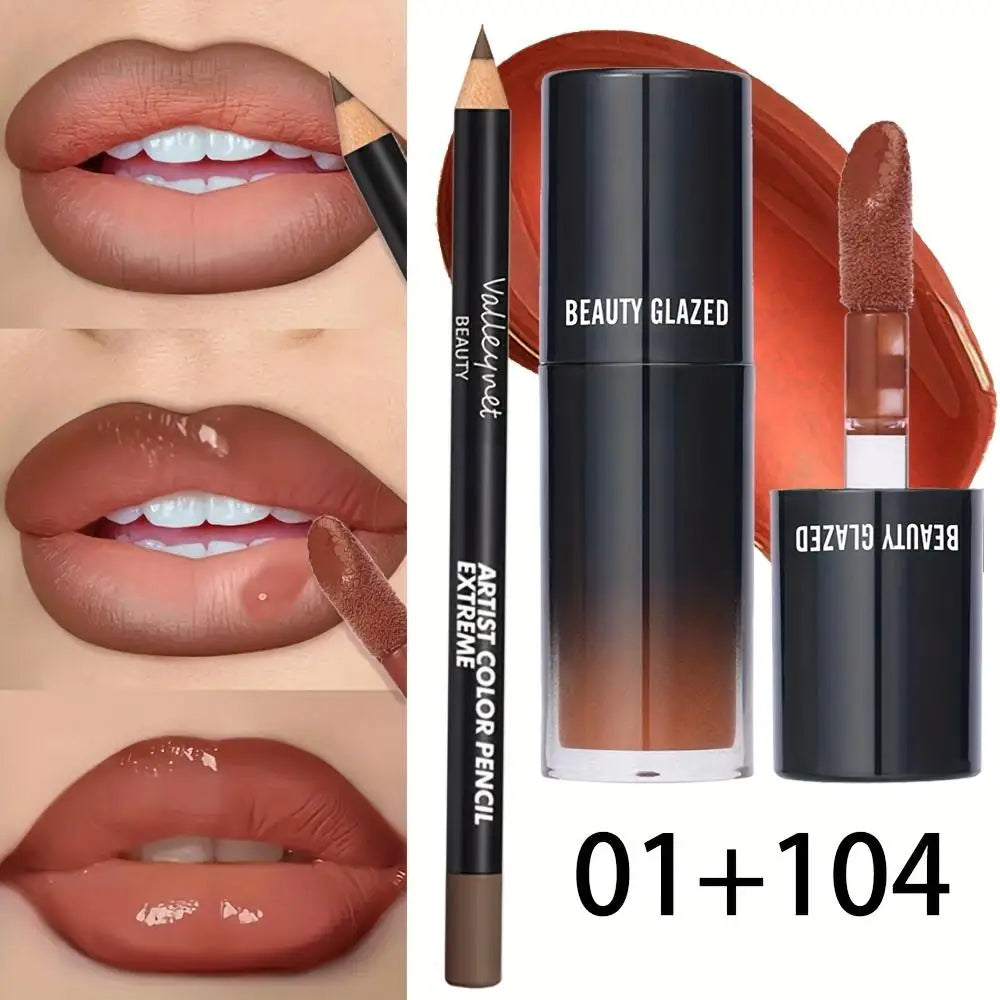 2-piece Lip Gloss and Lip Liner Nourishing and Moisturizing Set