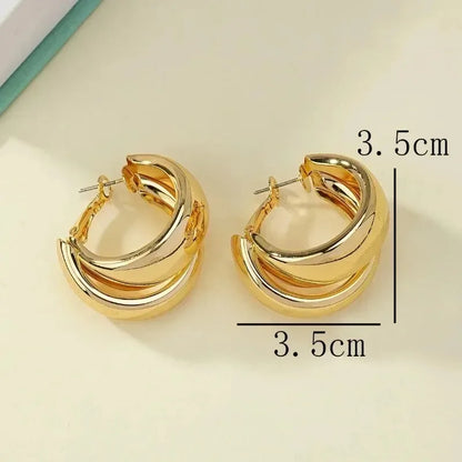 Stainless Steel Double-Layer Hoop Earrings