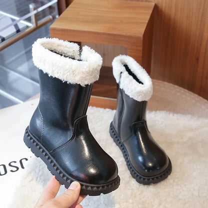 Wool breathable lining anti slip side zipper snow boots