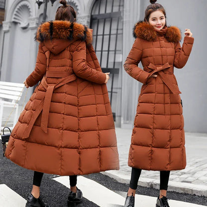 Fur Parkas Quilted Thicken Long Coat Jacket
