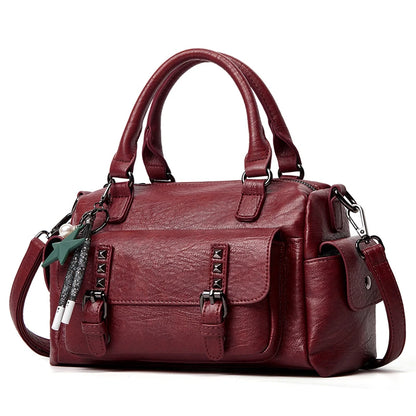 Faux Leather PU Crossbody Shoulder Tote Bag