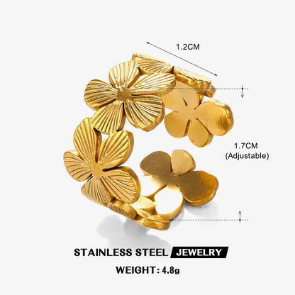 DANA 18k Gold Flower Adjustable Rings
