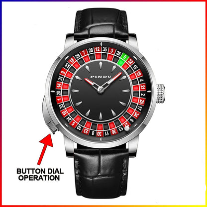 Russian Roulette Game 46MM Mechanical Sapphire Mirror Diamond Dial Watch