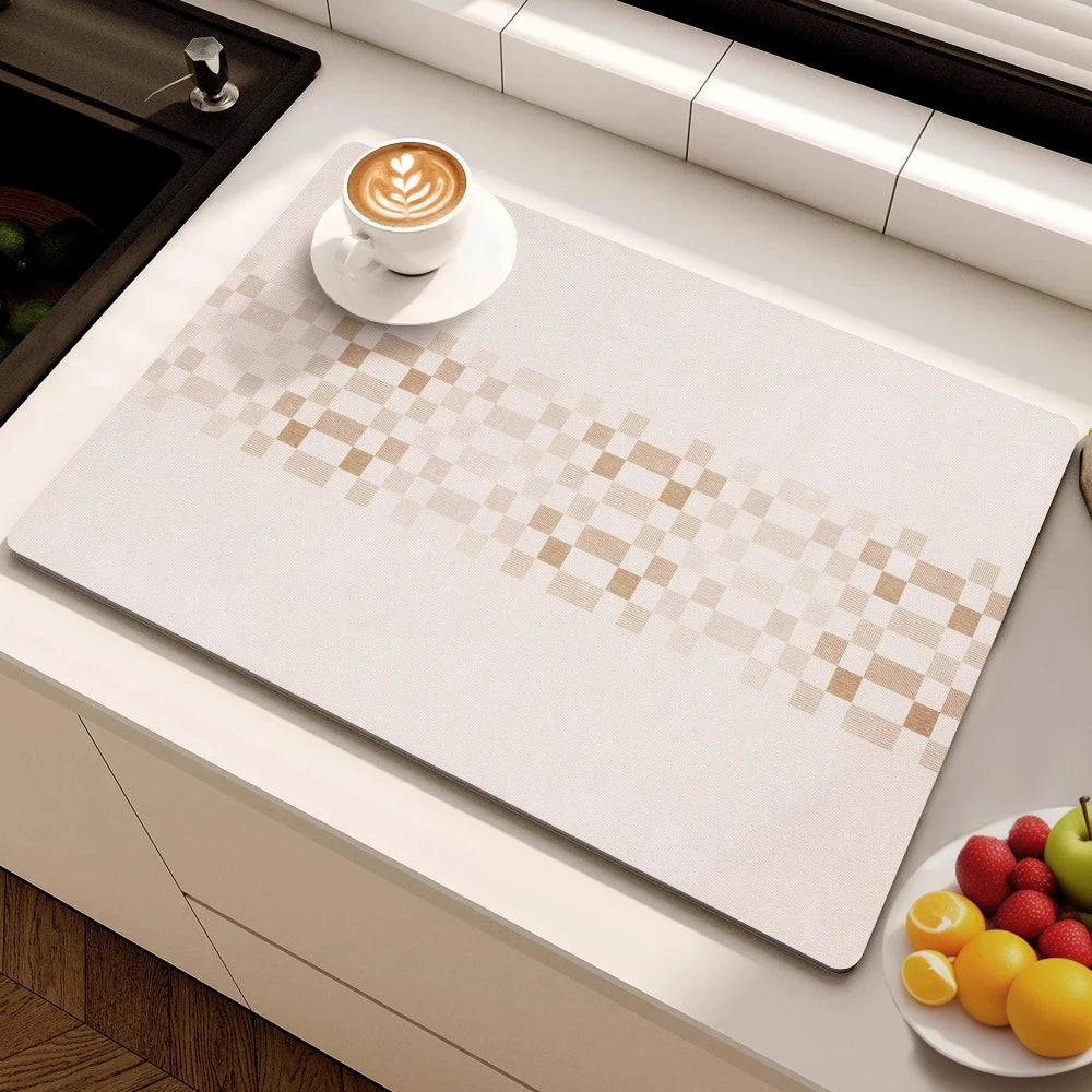 Minimalist Lines Diatom Mud Dish Drying Mat