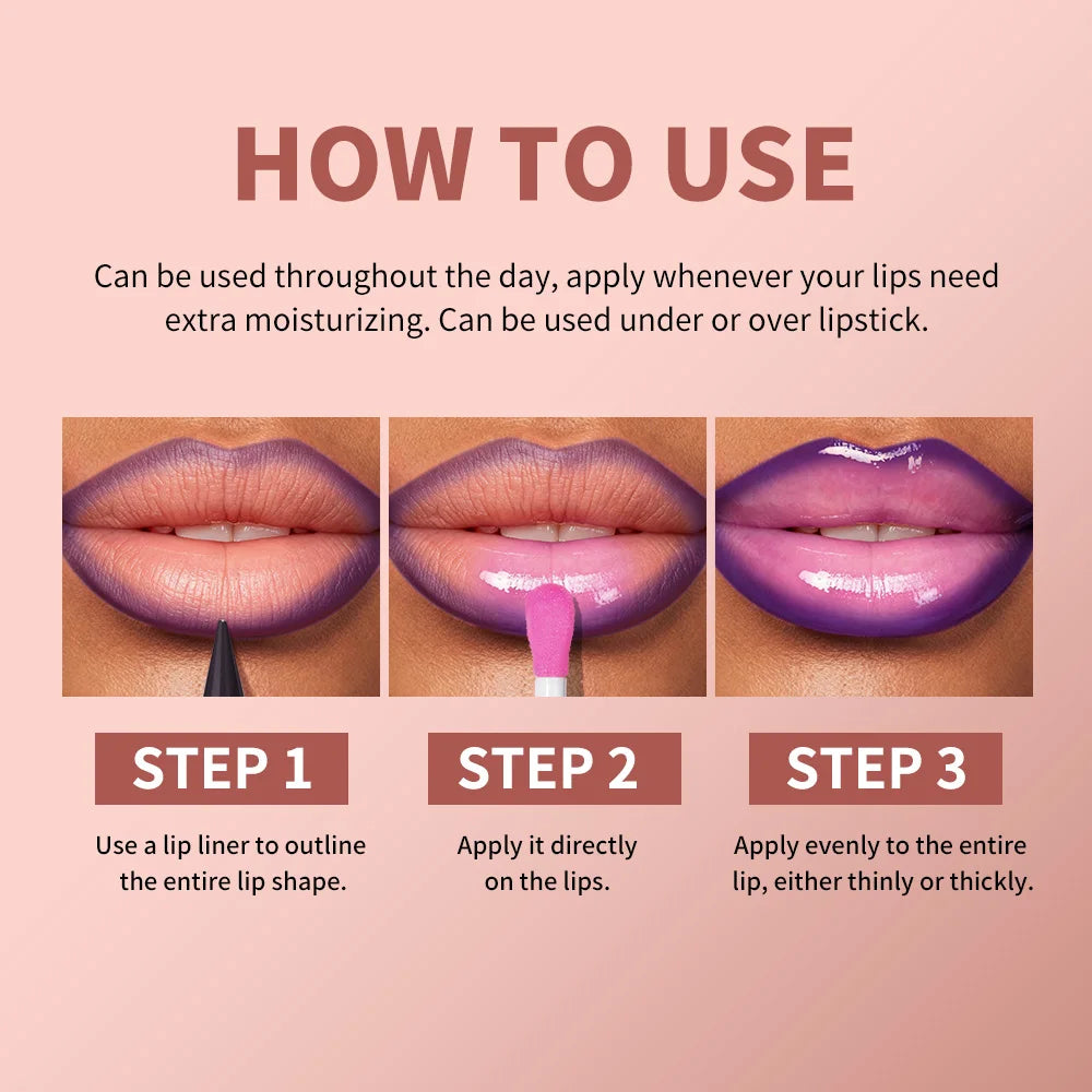 Lip Liner & Lip Gloss Set Shiny Long Lasting Moisturizing Lip Makeup
