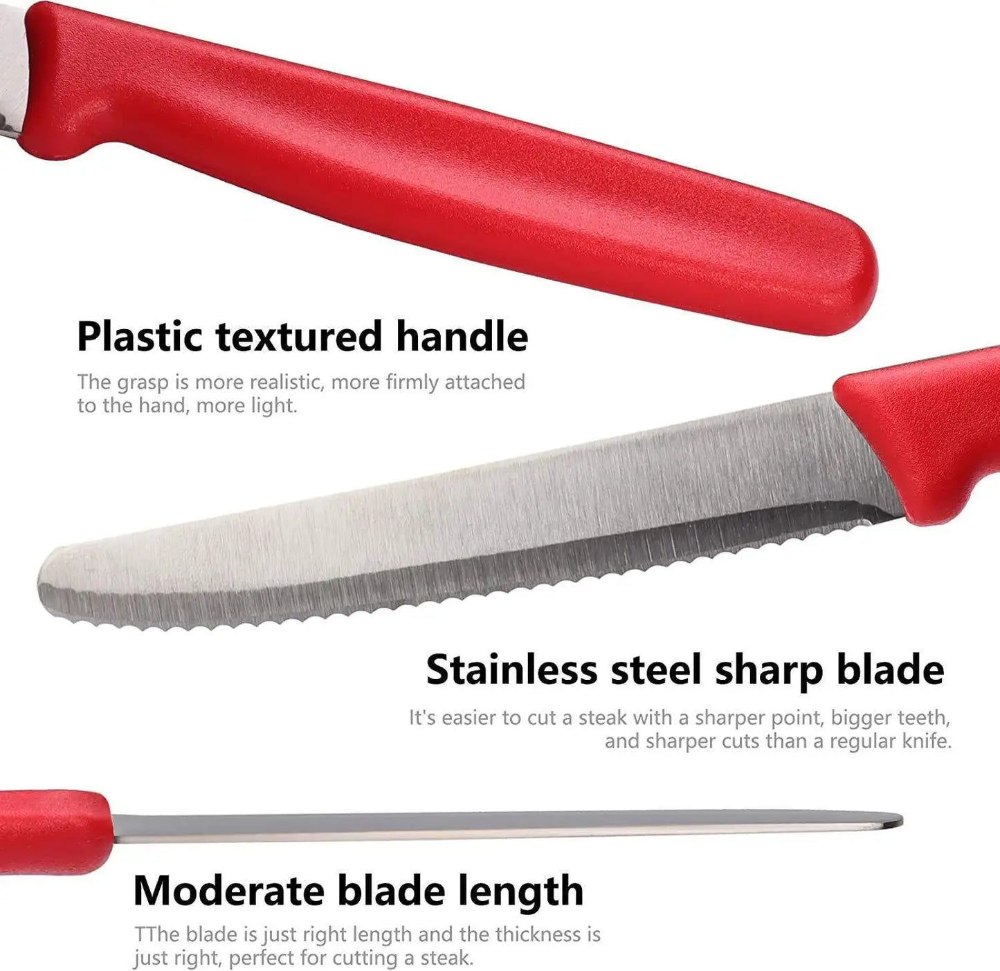 4/6/8 Stainless Steel Serrated Steak knife