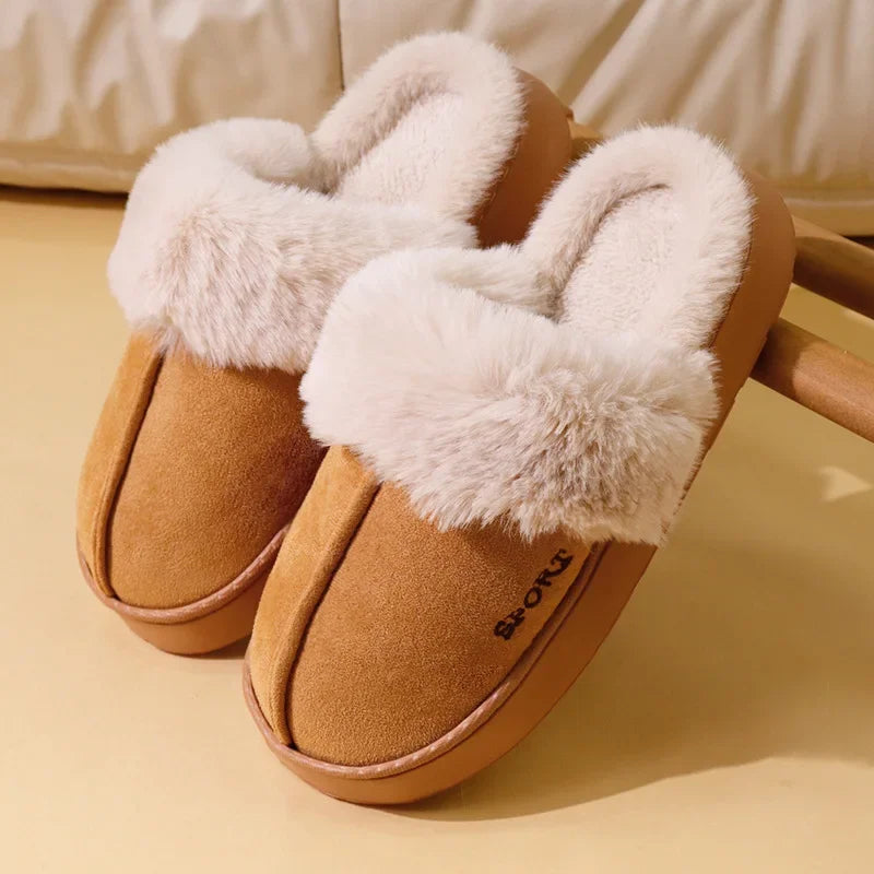 Fluffy Thick Sole Non Slip Faux Fur Slippers