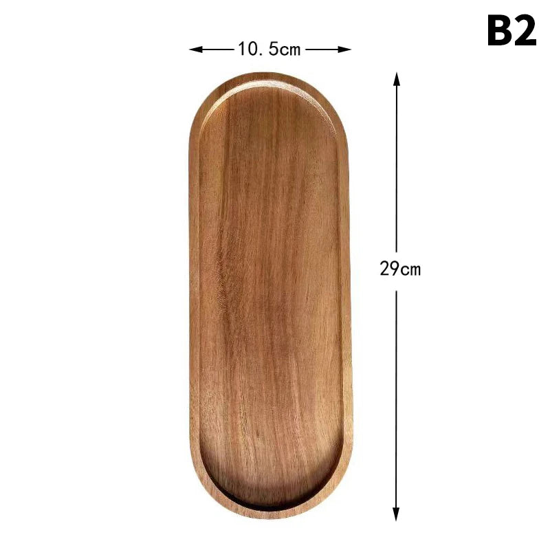 1PC Wooden Serving Oval Wood Tray