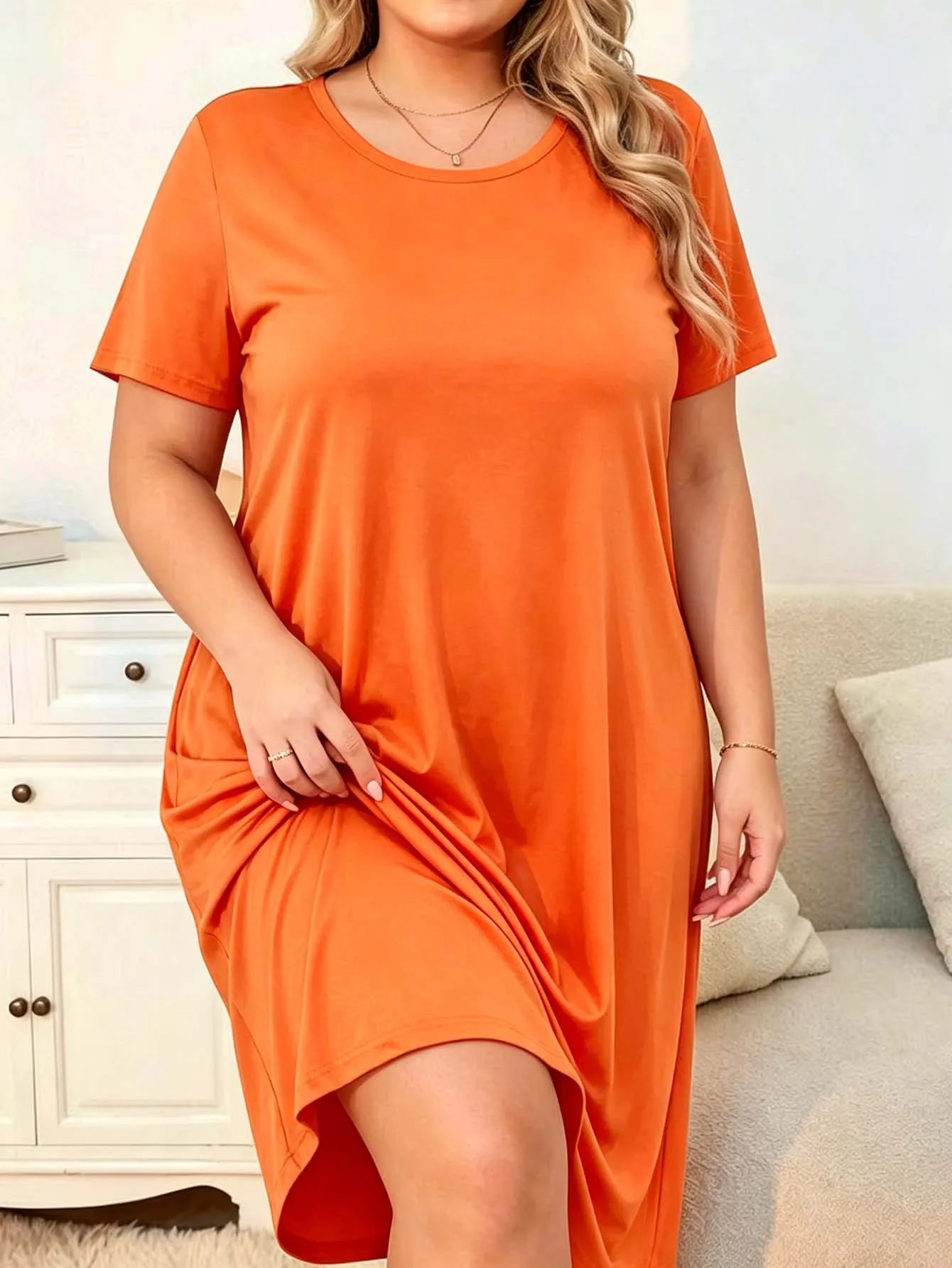 Plus-size short-sleeved casual home pajama set