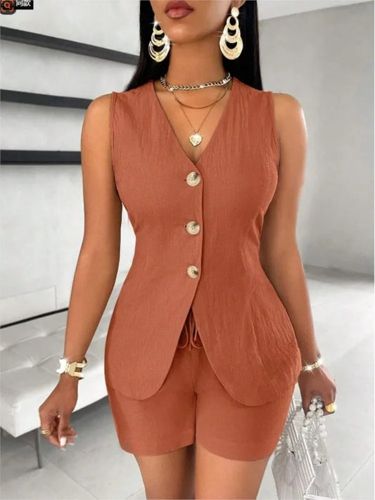 Casual Elegant Solid Office Short Pant Suit