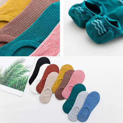 5Pairs Slippers Cotton Invisible Socks