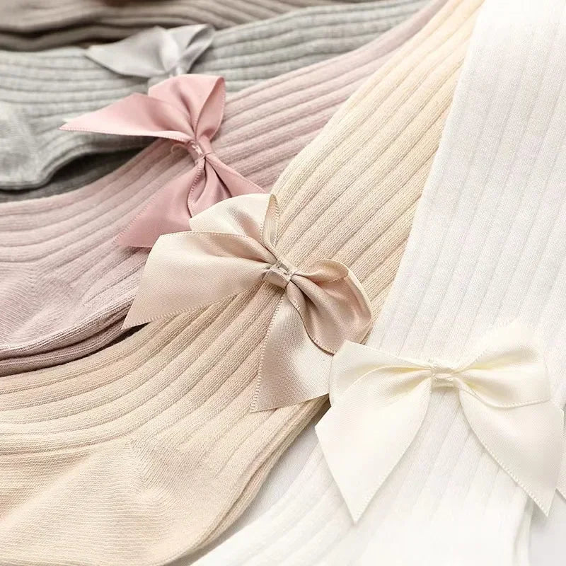 0-4 Years Pantyhose For Infants Newborns Toddlers Cotton Tight Bowknot Mesh