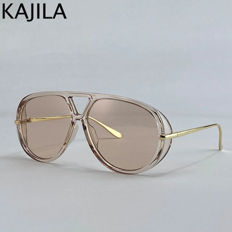 Oversized Pilot Oval Punk Sunglasses