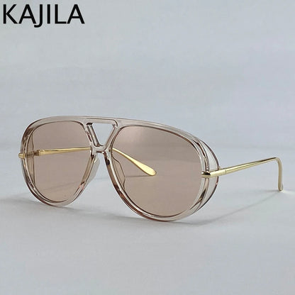 Oversized Pilot Oval Punk Sunglasses