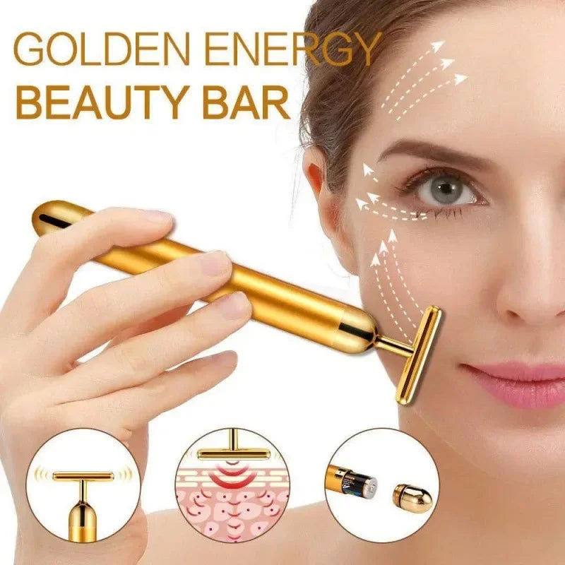 24k Gold Face Lift Roller Vibration Slimming Massager Vibrating Massager