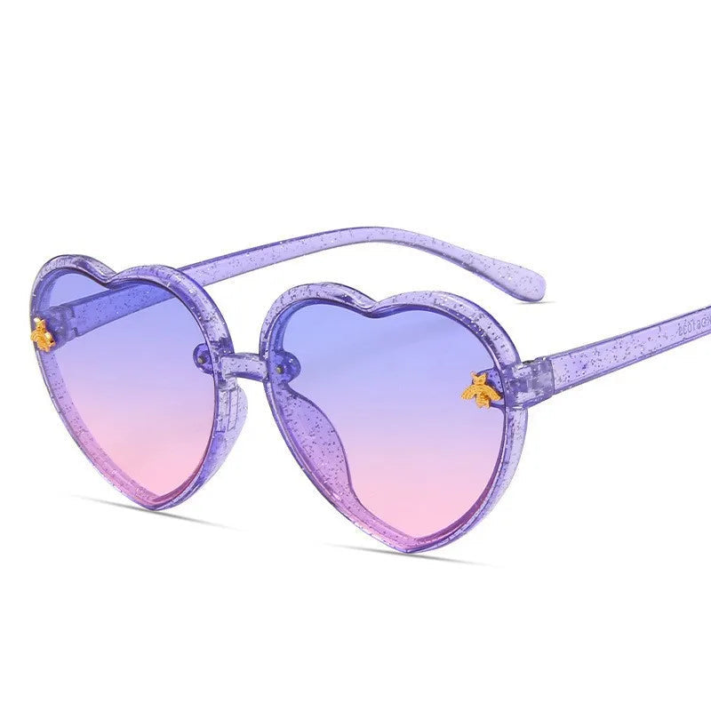 Heart Retro Cute Pink Cartoon Sunglasses