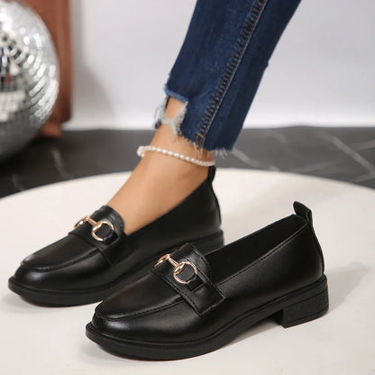 Flat Round Head Small Leather Shoes
