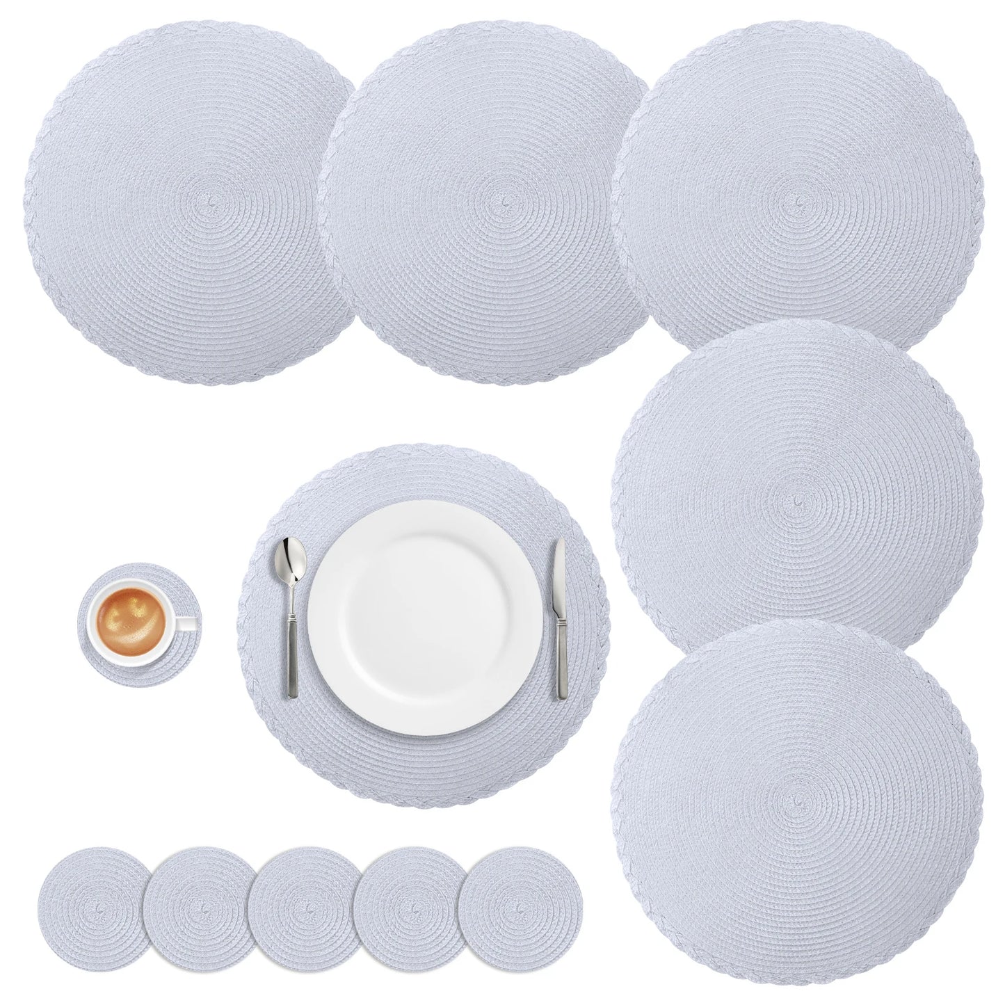 Round Braided Placemats Set