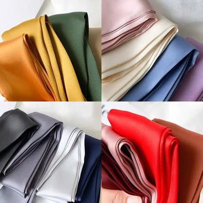 5x200cm Satin Silk Narrow Scarf Neckerchief Solid Neck Scarves Long Silk Thin Scarf