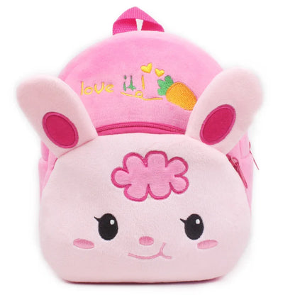 3D School Bags Cartoon Print Plush Kids Backpack Kindergarten Mini Bag
