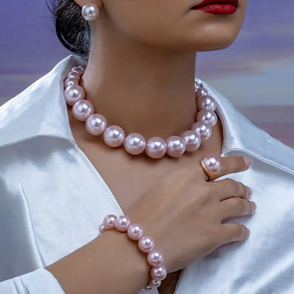 Large pearl necklaces jewelry sets