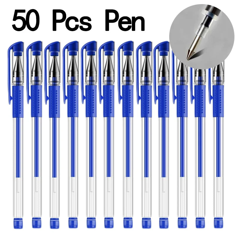 20/50 Pcs Gel pens Set Black Blue Red Refill Gel School
