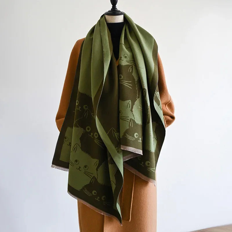 Cute Cat Cashmere Scarf