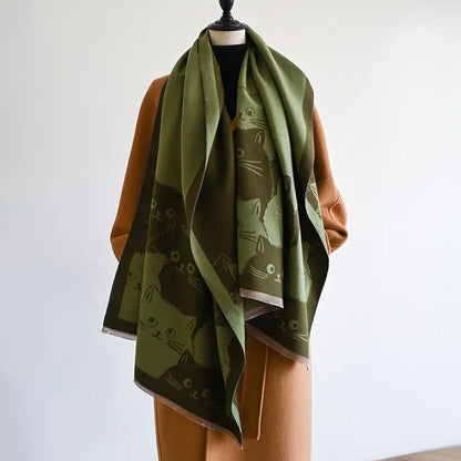 Cute Cat Cashmere Scarf