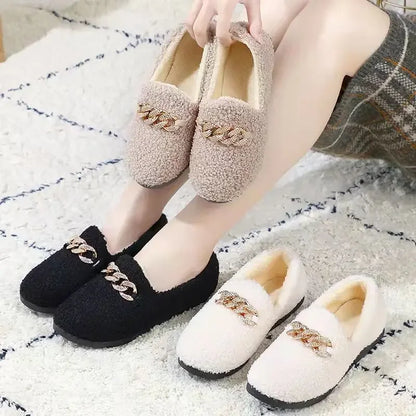 Warm Short Plush Lining House Slippers