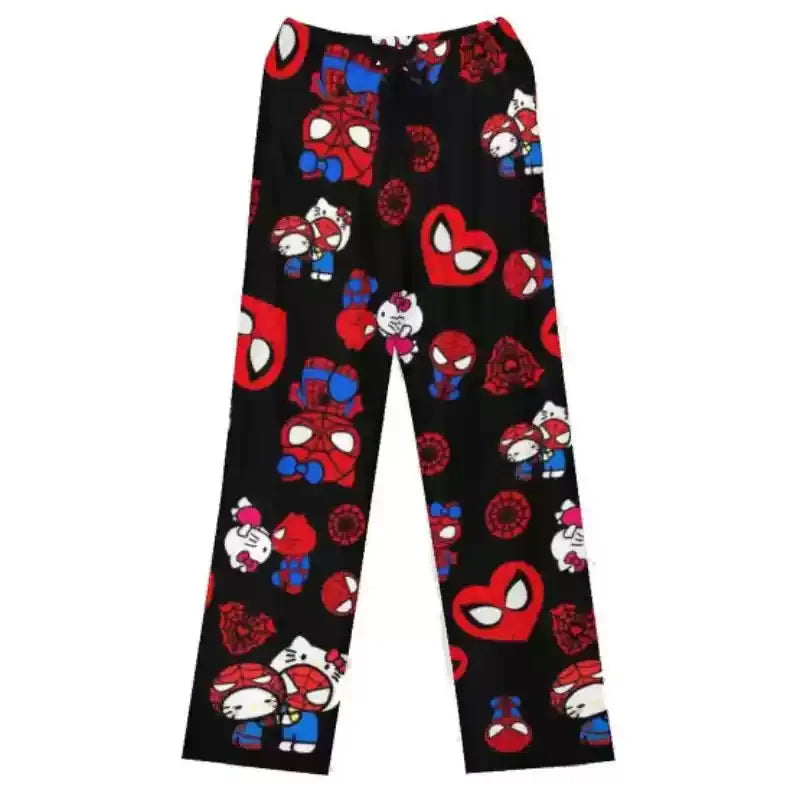 Hello Kitty Spider-Man Cotton Loose Pajama Pants