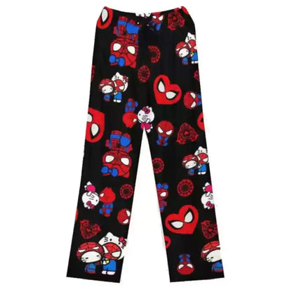 Hello Kitty Spider-Man Cotton Loose Pajama Pants