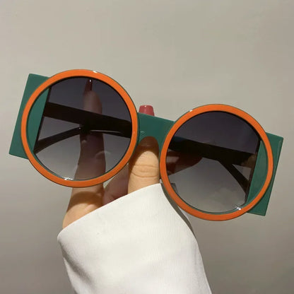 Round Double Color Beach Retro Trend Sunglasses