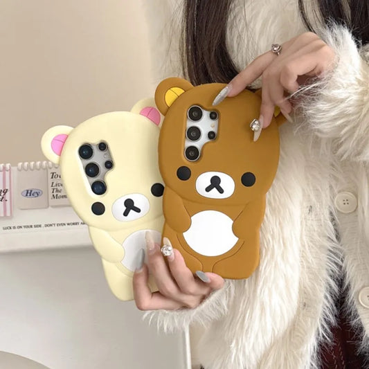 Kawaii Bear Phone Case Samsung Galaxy Cartoon Soft Silicone Cover