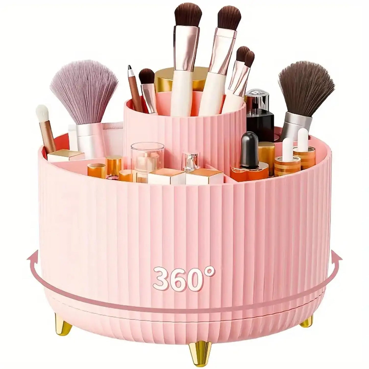 360° Rotating Makeup Organizer Holder for Brushes