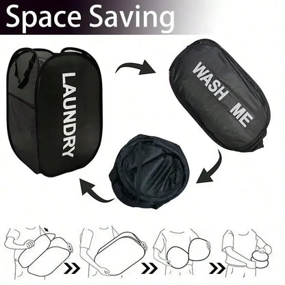 Portable Mesh Pop Up Laundry Hamper Wide