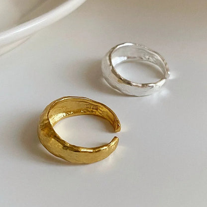925 Sterling Silver Geometry Irregular Sanding Rings