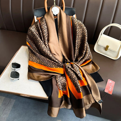Luxury Silk 180X90CM Long Scarf Popular Silk Headscarf  Shawl