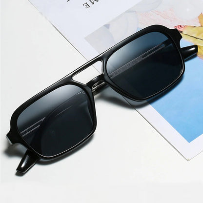 Square Small Frame Double Beam Sunglasses