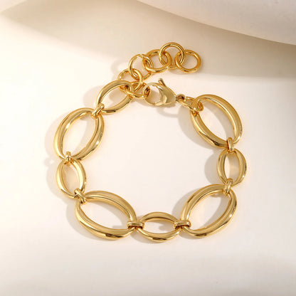 Distinctive Elliptical Hand-made Chain Stainless Steel Bracelets